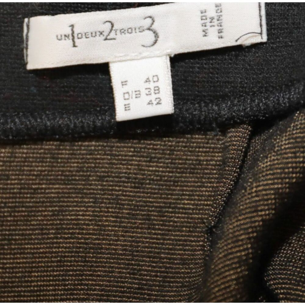 Black Gold Pinstripe Wool Skirt Suit Set Sleeveless Top Pencil Skirt Size S - Picture 4 of 4
